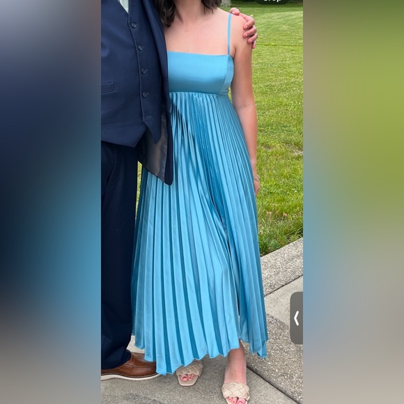 Abercrombie and Fitch Giselle Clasp-Back Pleated Mini Dress - Picture 3 of 4